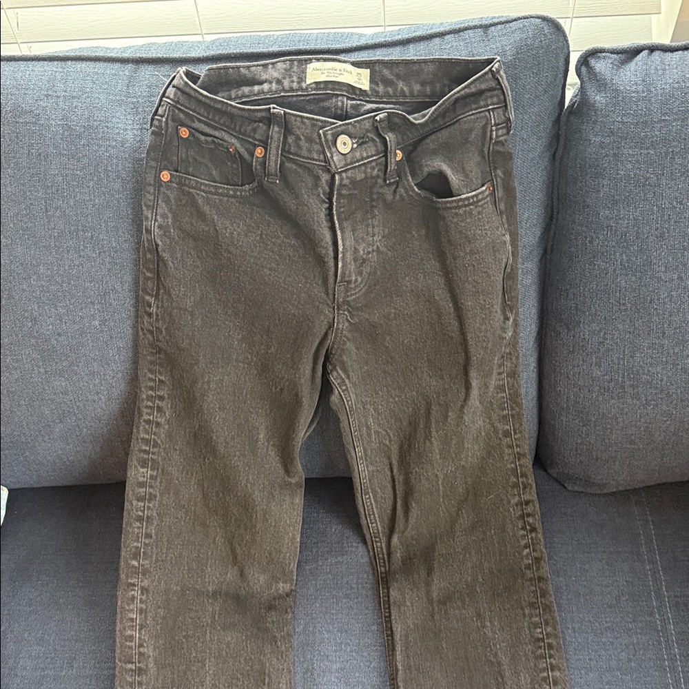 Abercrombie & Fitch Dark Gray Women's Straight Leg Jeans